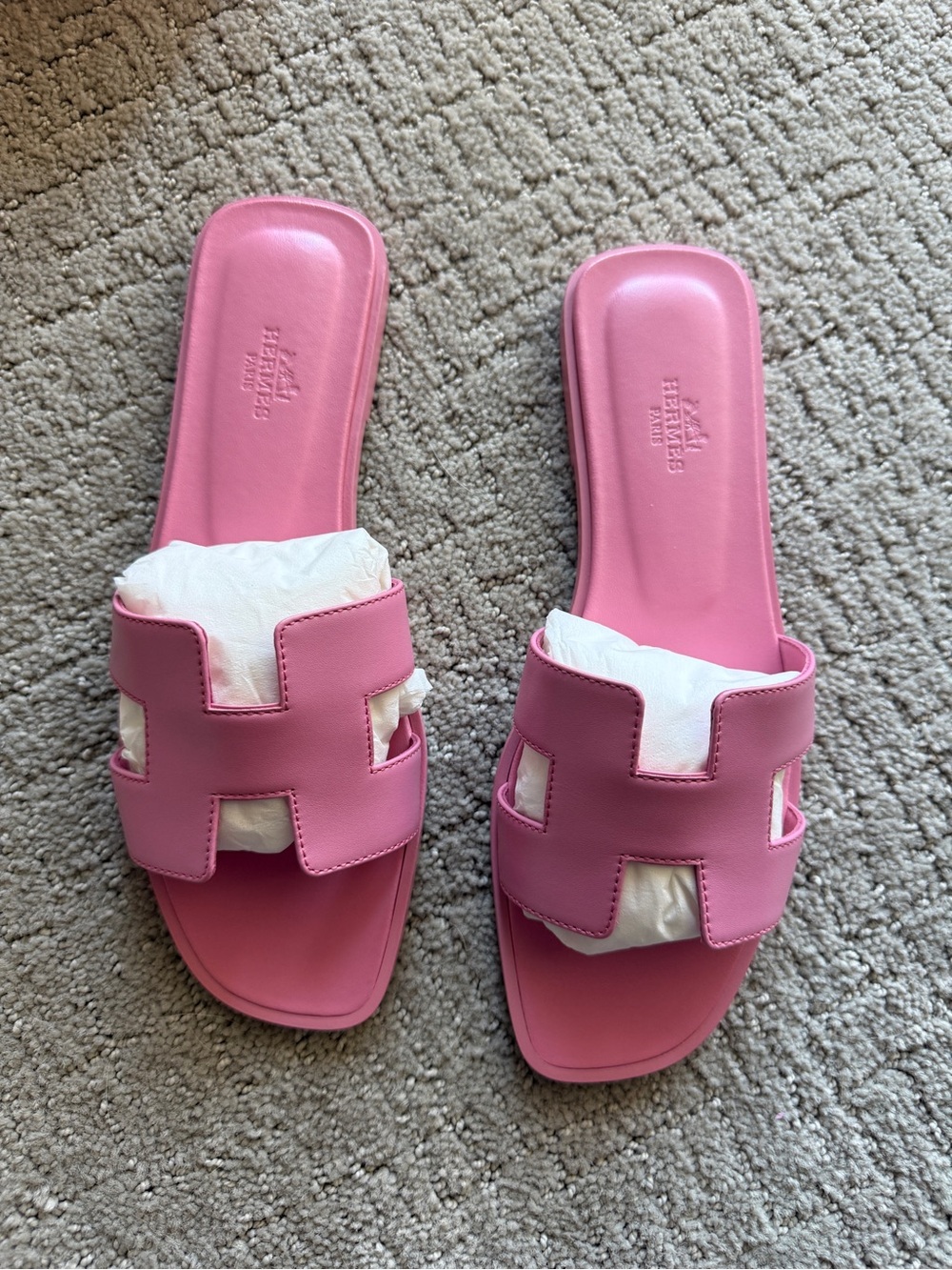 Hermes Oran Sandal in Rose Bon Bon